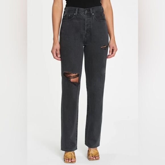 Pistola Cassie High Rise Classic Straight Jeans  distressed washed black NWT 33 - Picture 1 of 10